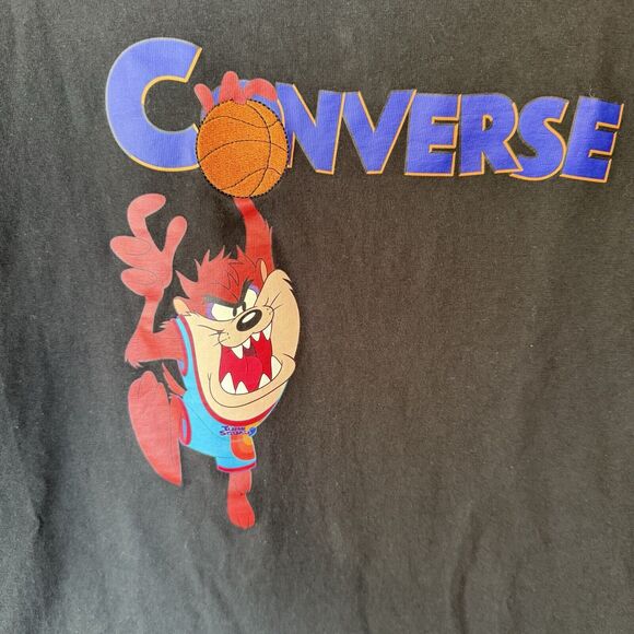 Converse x Space Jam Taz T Shirt Black Sz XL Oversized Fit‎ 100% Cotton - Picture 6 of 12